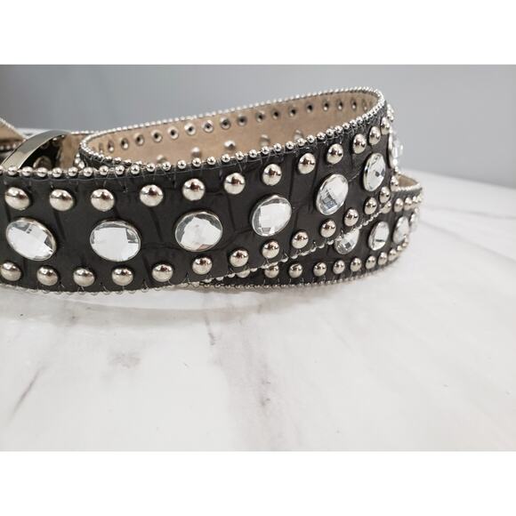 Blazin Roxx Leather Western 1.5" Dark Brown Belt studs CONCHOs rhinstone y2k‎ - Picture 6 of 6